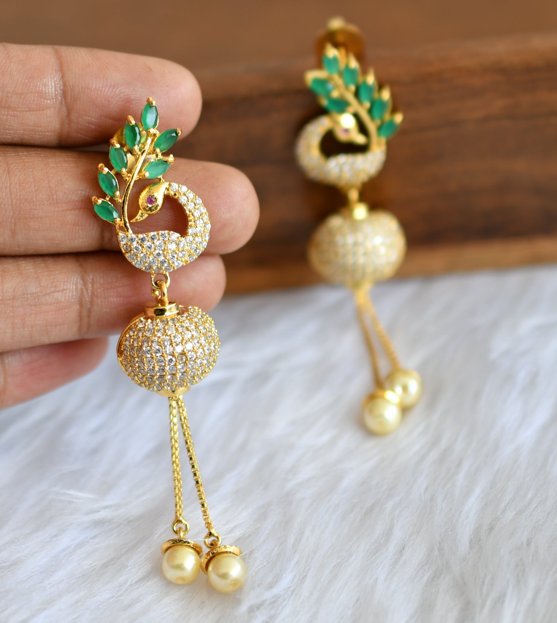 Royal Peacock Gold Kundan Earring I Free Delivery