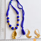 Antique blue silk thread Buddha necklace set dj-35076
