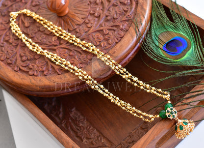 Gold tone green jhumkka designer necklace dj-35378