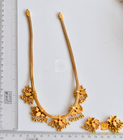 Gold tone kundan jadau lotus designer necklace set dj-34146