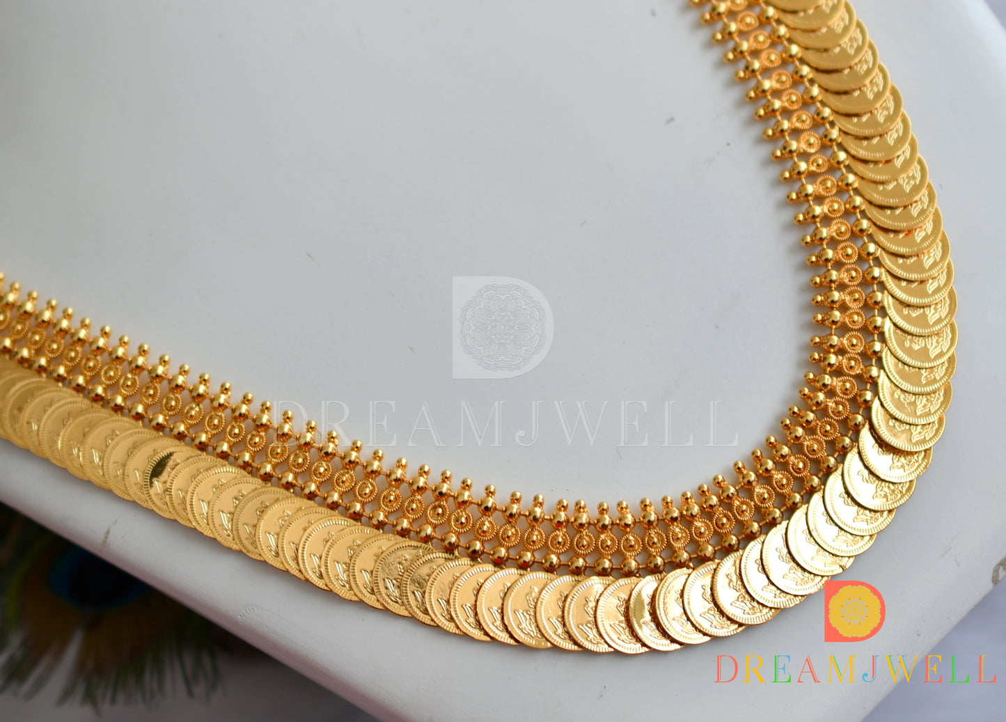 Gold tone Lakshmi coin haar dj-37621