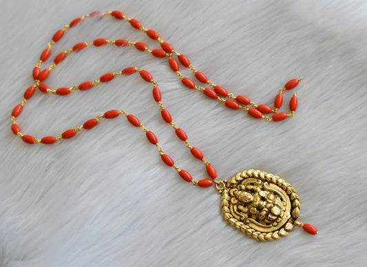 Antique coral chain Lakshmi pendant dj-41969