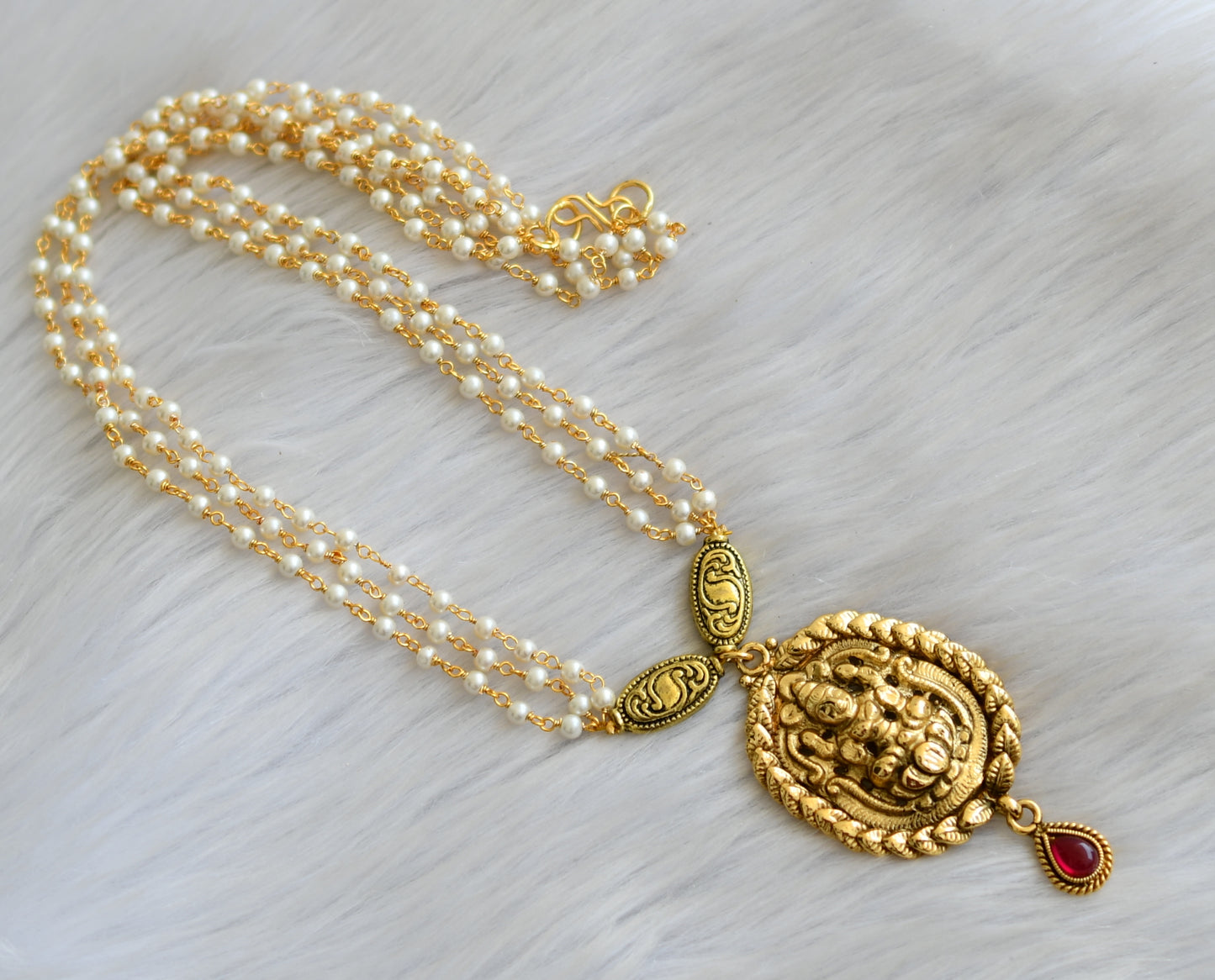 Antique kemp Lakshmi pearl chain haar dj-41968