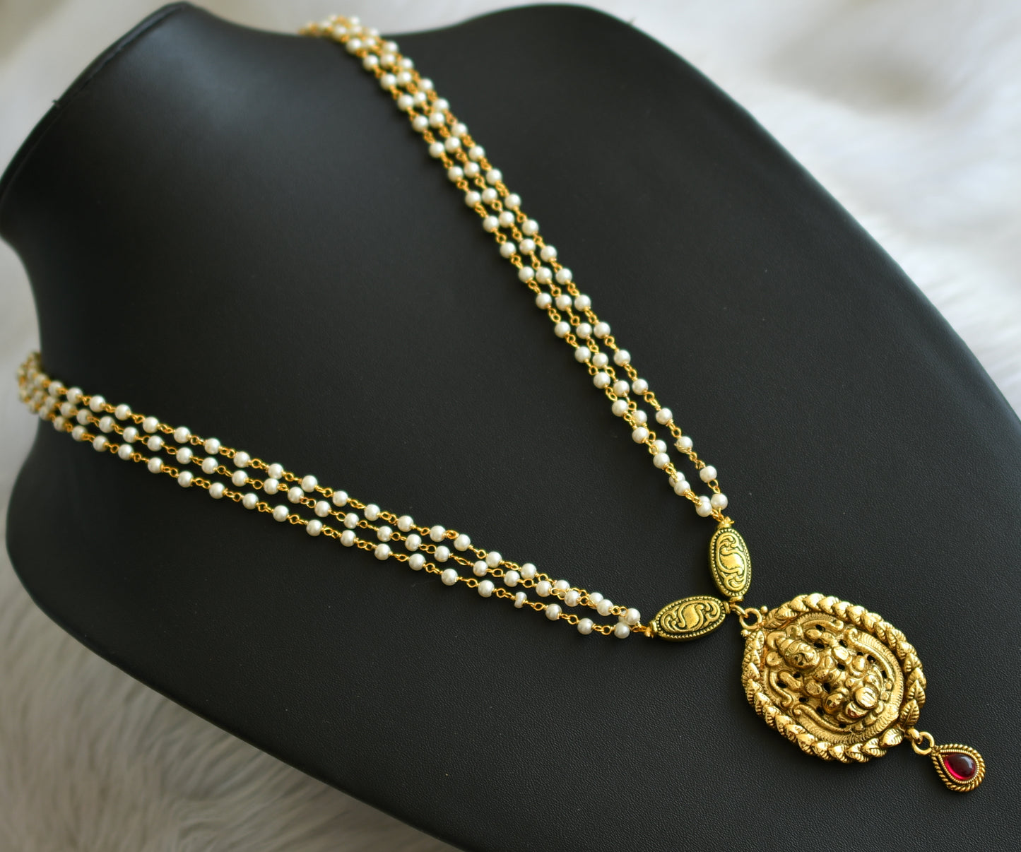 Antique kemp Lakshmi pearl chain haar dj-41968