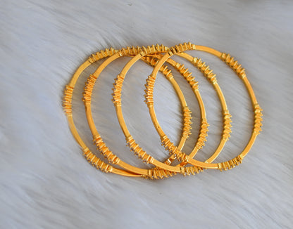 Gold tone white stone set of 4 Bangles(2.8) dj-40702