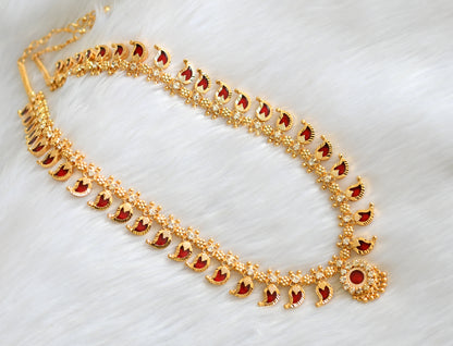 Gold tone red mango kerala style haar dj-21869