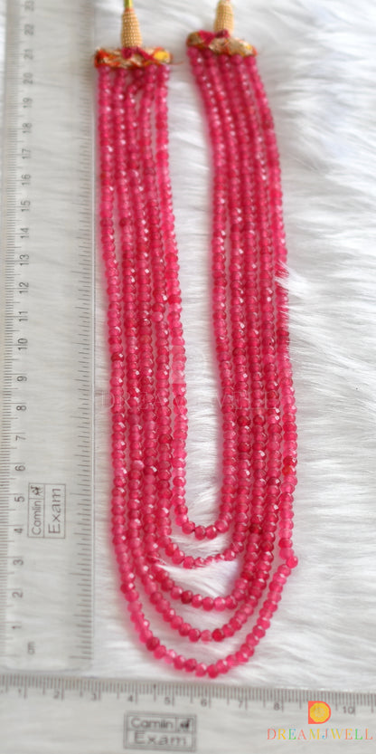Pink color agates layer necklace dj-26579
