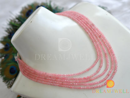 Baby pink 2 mm agates multilayer necklace dj-27003