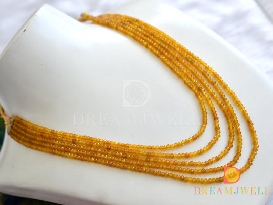 Dijon yellow 2 mm agates multilayer necklace dj-27004