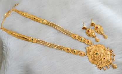 Gold forming ruby-green haar set dj-17825