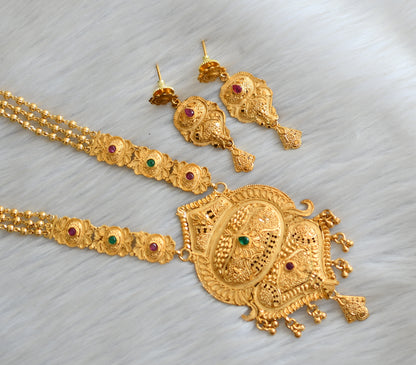 Gold forming ruby-green haar set dj-17825