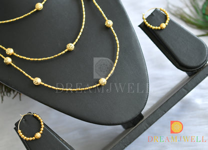 Gold tone multi layer beaded necklace set dj-25839