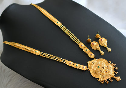 Gold forming ruby-green haar set dj-17825