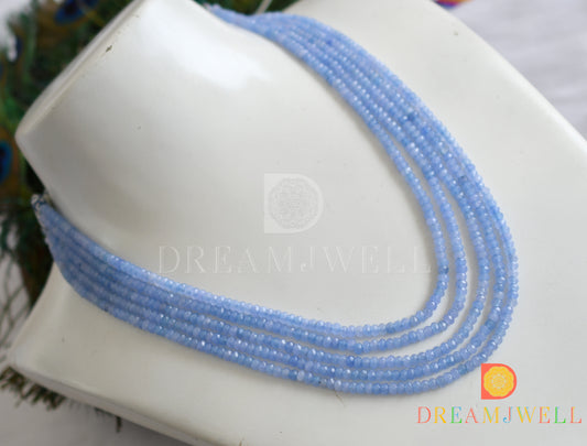 Corn flower blue 2 mm agates multilayer necklace dj-26996