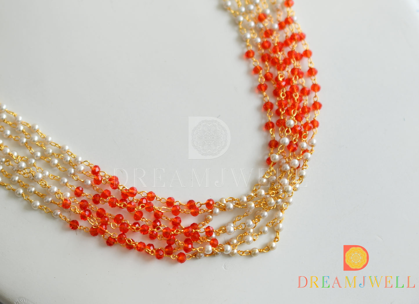 Orange pearl  necklace dj-23541