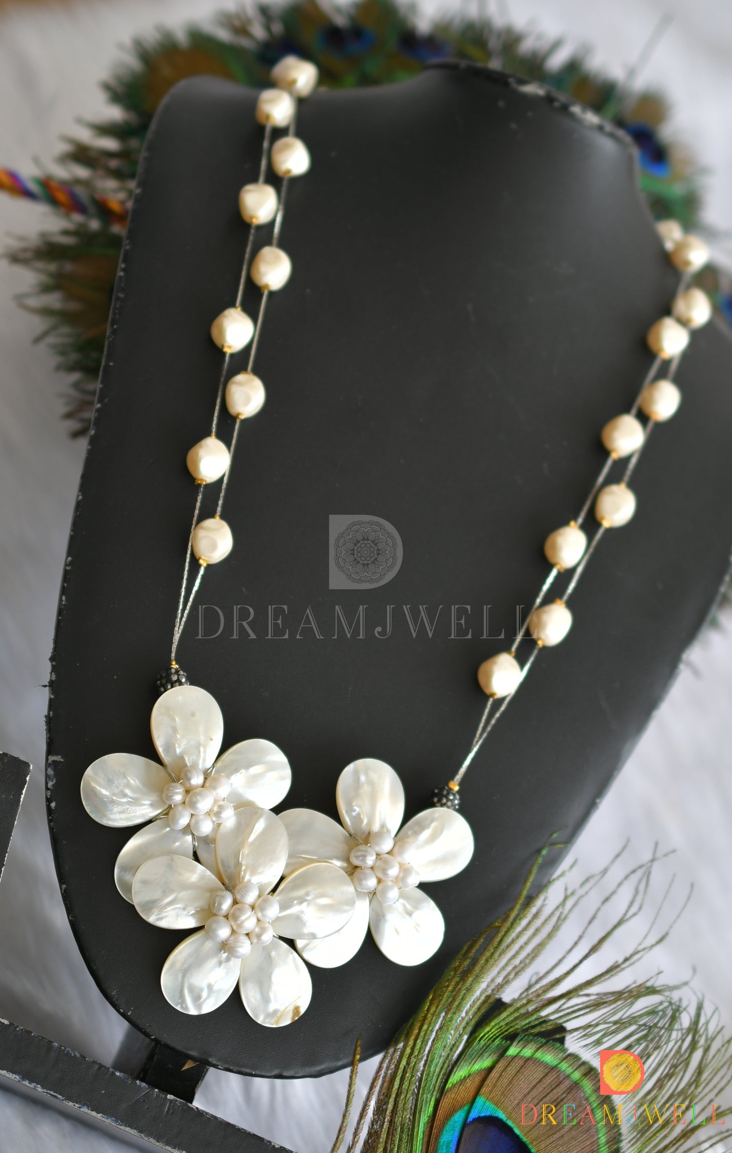 Shell pearls unique silver color chain designer necklace dj-23922