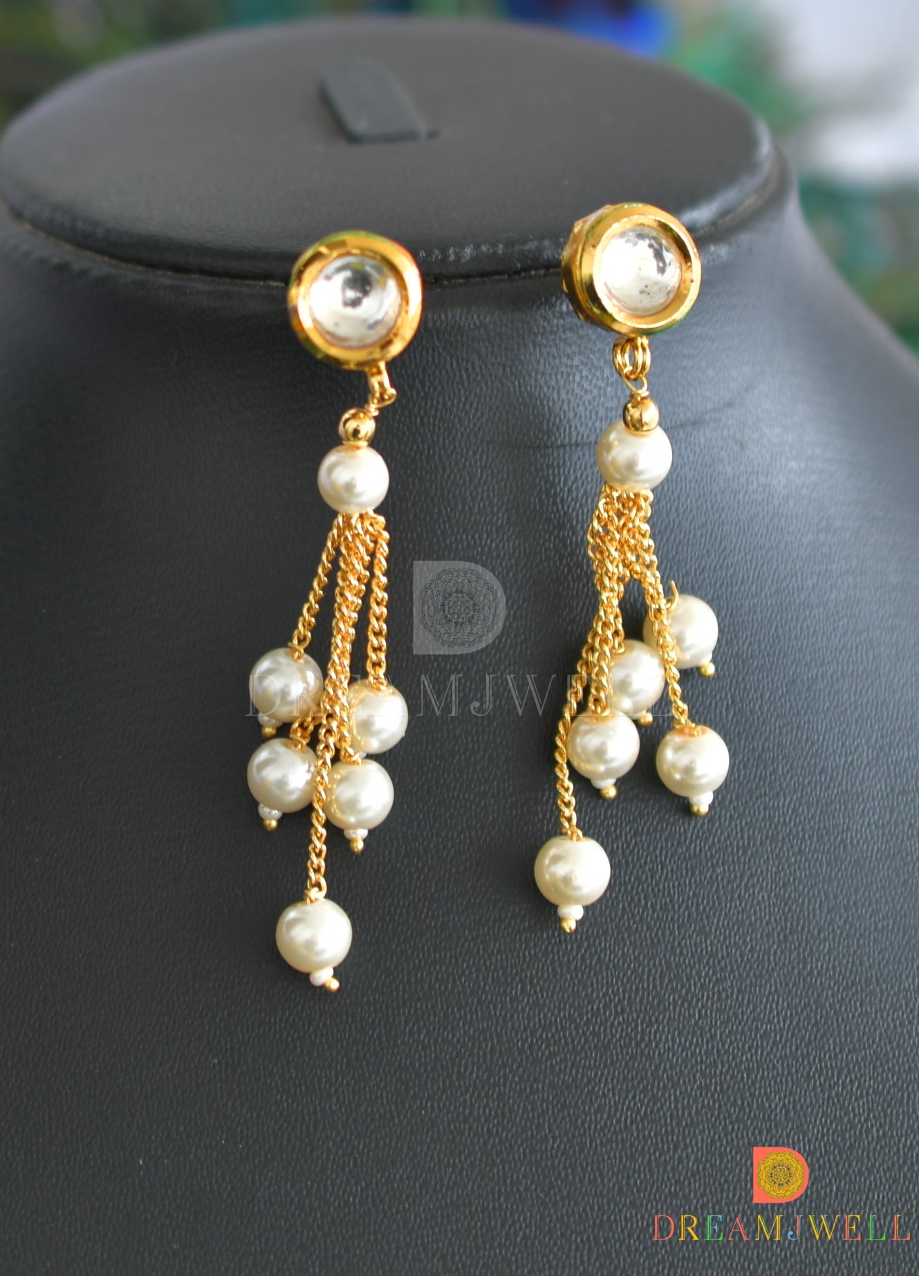 Gold tone pearl multilayer chain set dj-19384