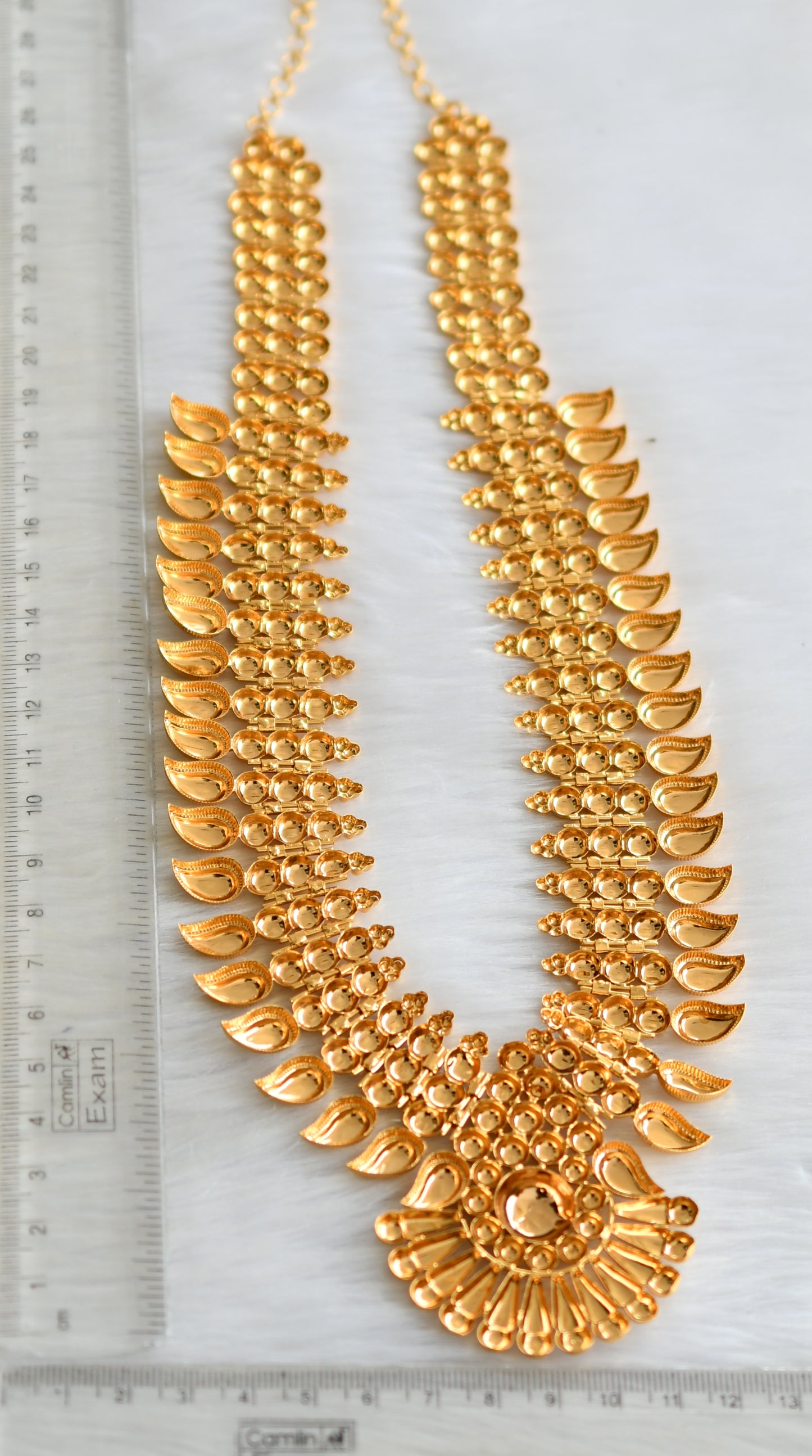 Gold tone grand kerala style mango haar dj-34131