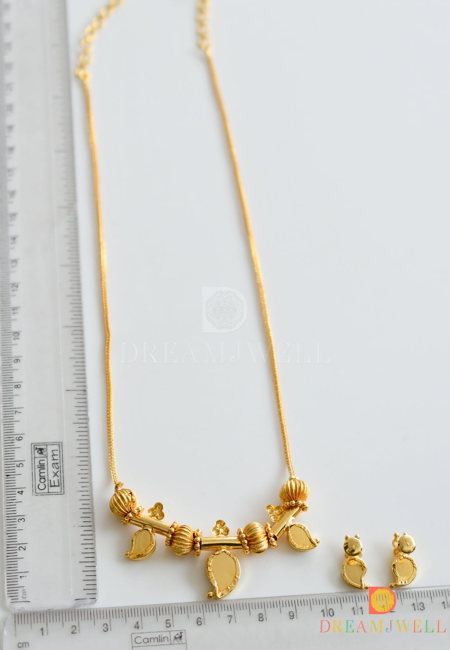 Gold Tone Green Mango chain/Necklace Set DJ29924