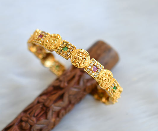 Gold tone white-ruby-emerald Ram parivar bangle (2.8) dj-39856