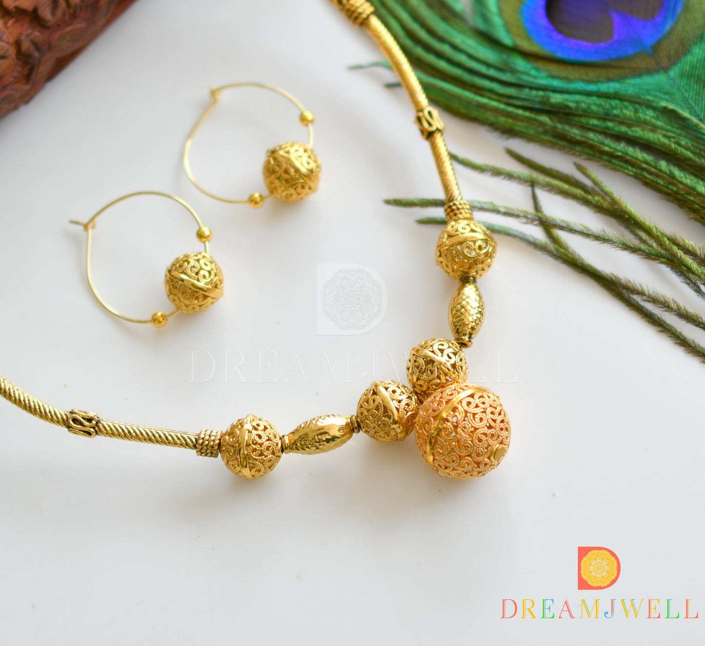 Antique designer balls handmade necklace set dj-06201