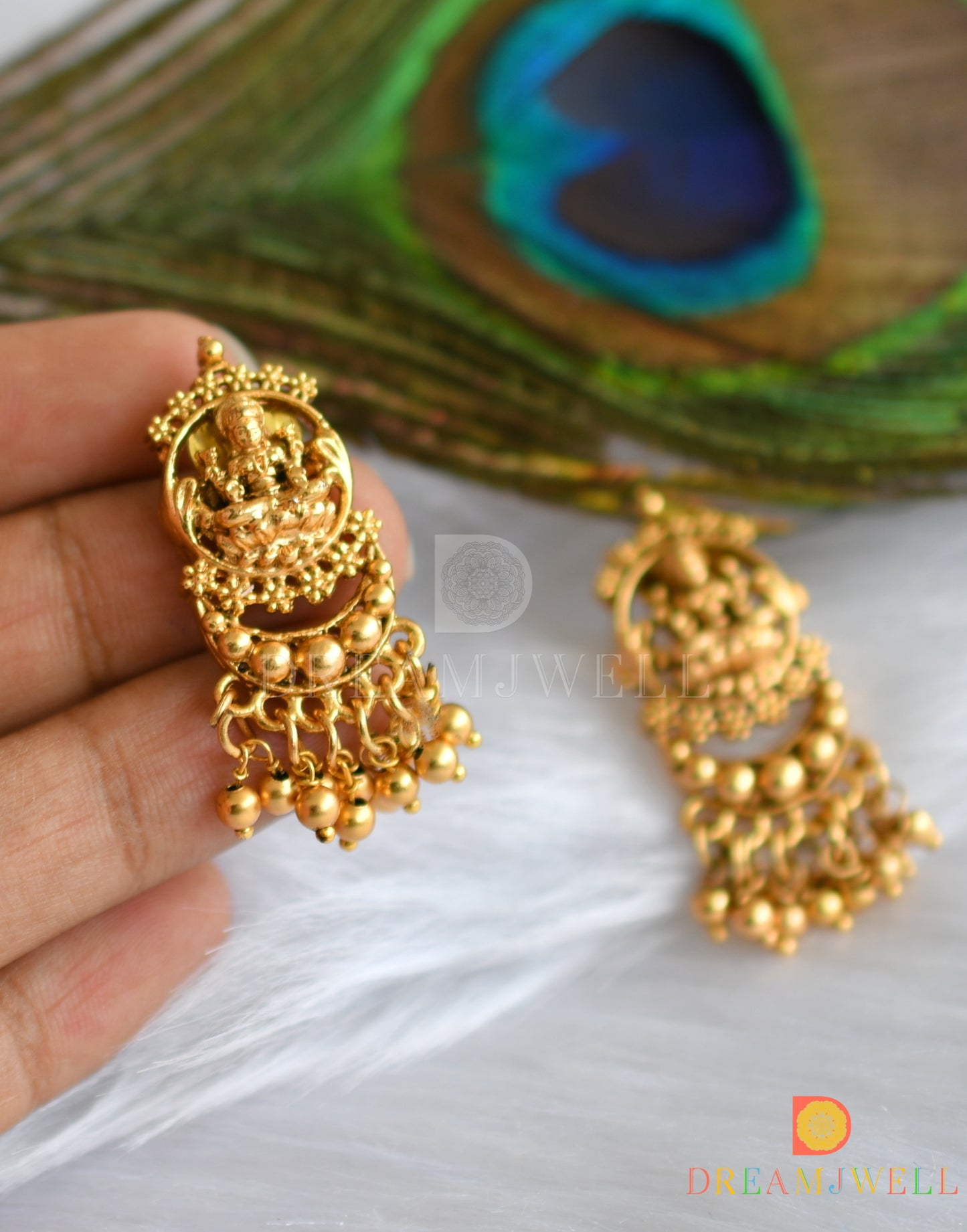 Matte finish Lakshmi earrings dj-37660