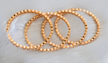 Gold tone white stone set of 4 Bangles(2.4) dj-40711