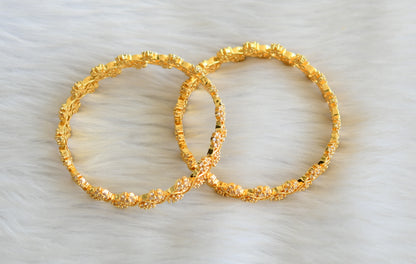 Gold tone cz white nakshatra bangles (2.8) dj-10166