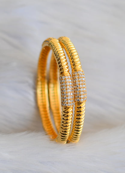 Gold tone cz bangles(2.10) dj-29417