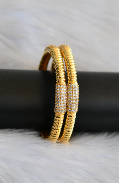 Gold tone cz bangles(2.10) dj-29417