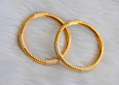 Gold tone cz bangles(2.4) dj-29414