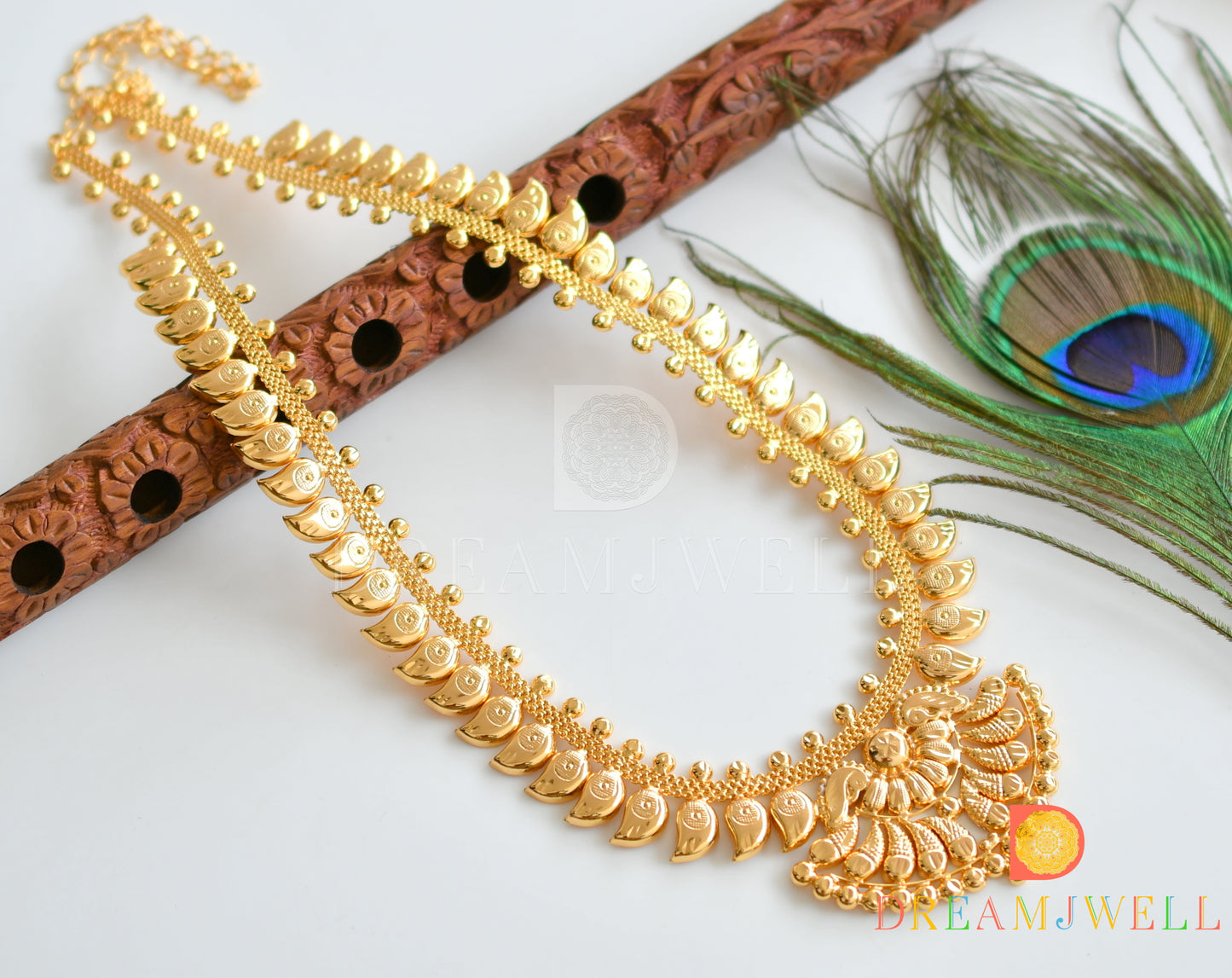 Gold tone mango Kerala style haar dj-36836