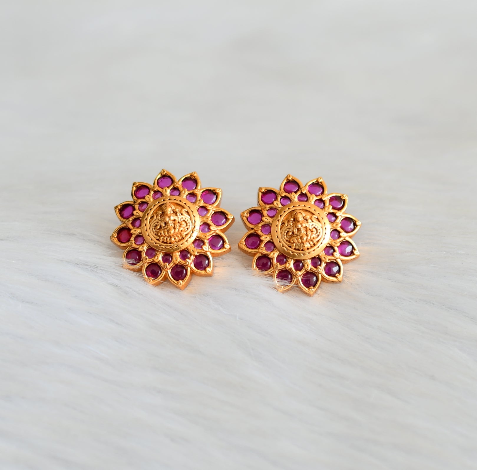 DREAMJWELL - Gorgeous Gold Plated Real Kemp Stone Mango Studs(screw Ba –  dreamjwell