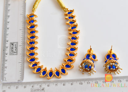 Matte finish Blue mango necklace set dj-36133