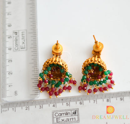 Matte finish ruby-green jhumkka dj-19255