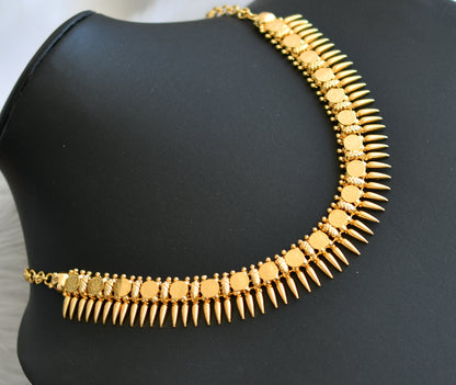 Gold tone Mulla mottu Kerala style Lakshmi coin necklace dj-40790