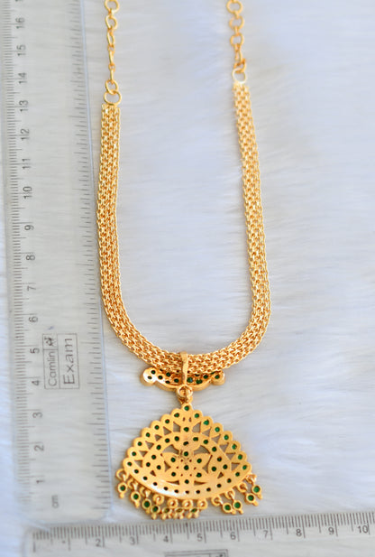 Gold tone ad green stone attigai/Necklace dj-39870