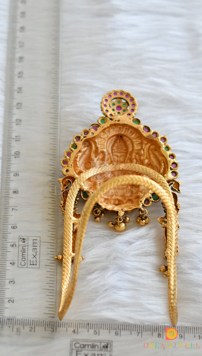 Antique gold tone kemp-green Lakshmi-peacock Bajuband dj-38445