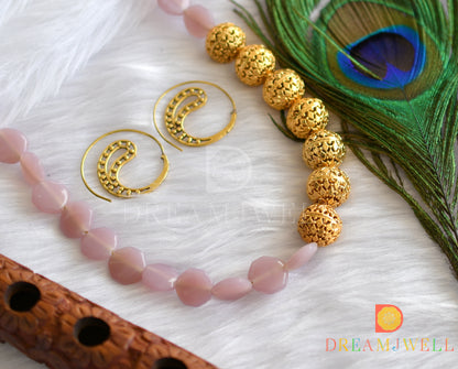 Antique beads lavender beads necklace set dj-16045