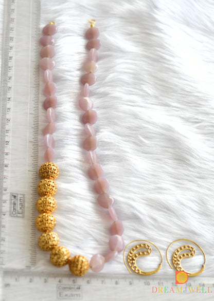 Antique beads lavender beads necklace set dj-16045