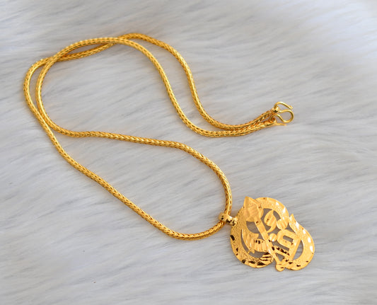 Gold tone 'Tamil om' Pendant with 18 inches chain dj-40774