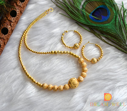 Gold tone designer beaded necklace set dj-17611