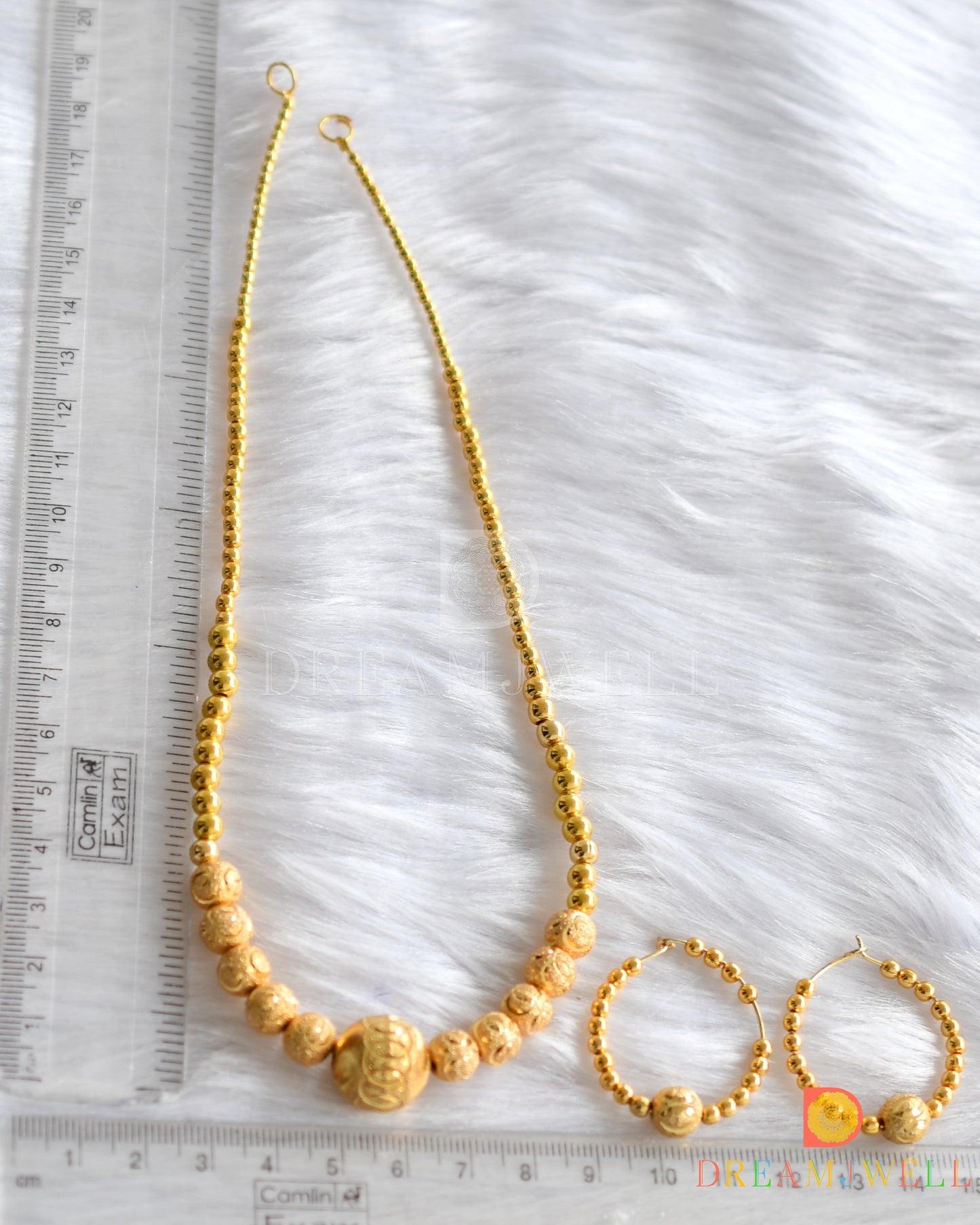 Gold tone designer beaded necklace set dj-17611