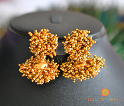 Antique Gold cluster necklace set dj-16606