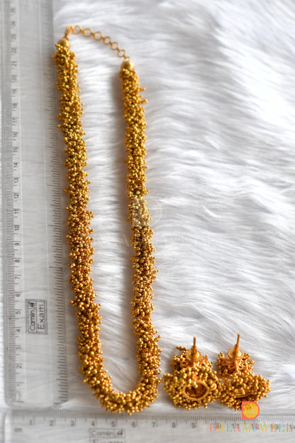Antique Gold cluster necklace set dj-16606