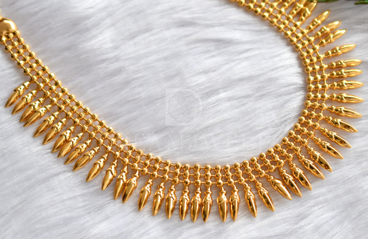 Gold tone pichi mottu kerala style necklace dj-34306