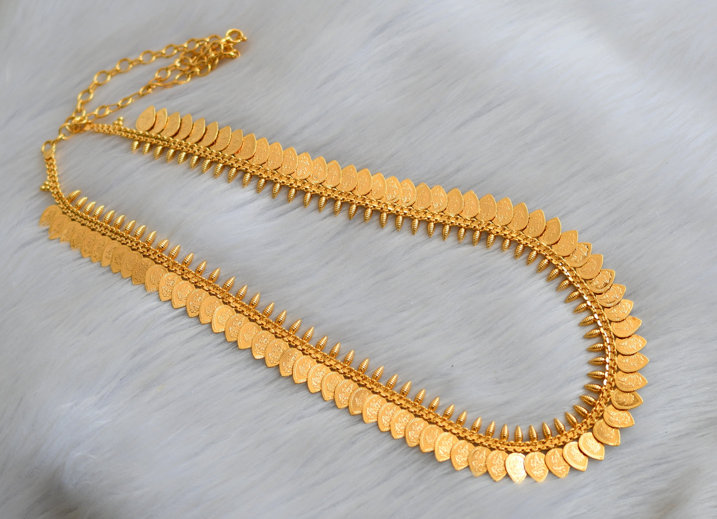 Gold tone Lakshmi leaf coin Kerala style haar dj-40817