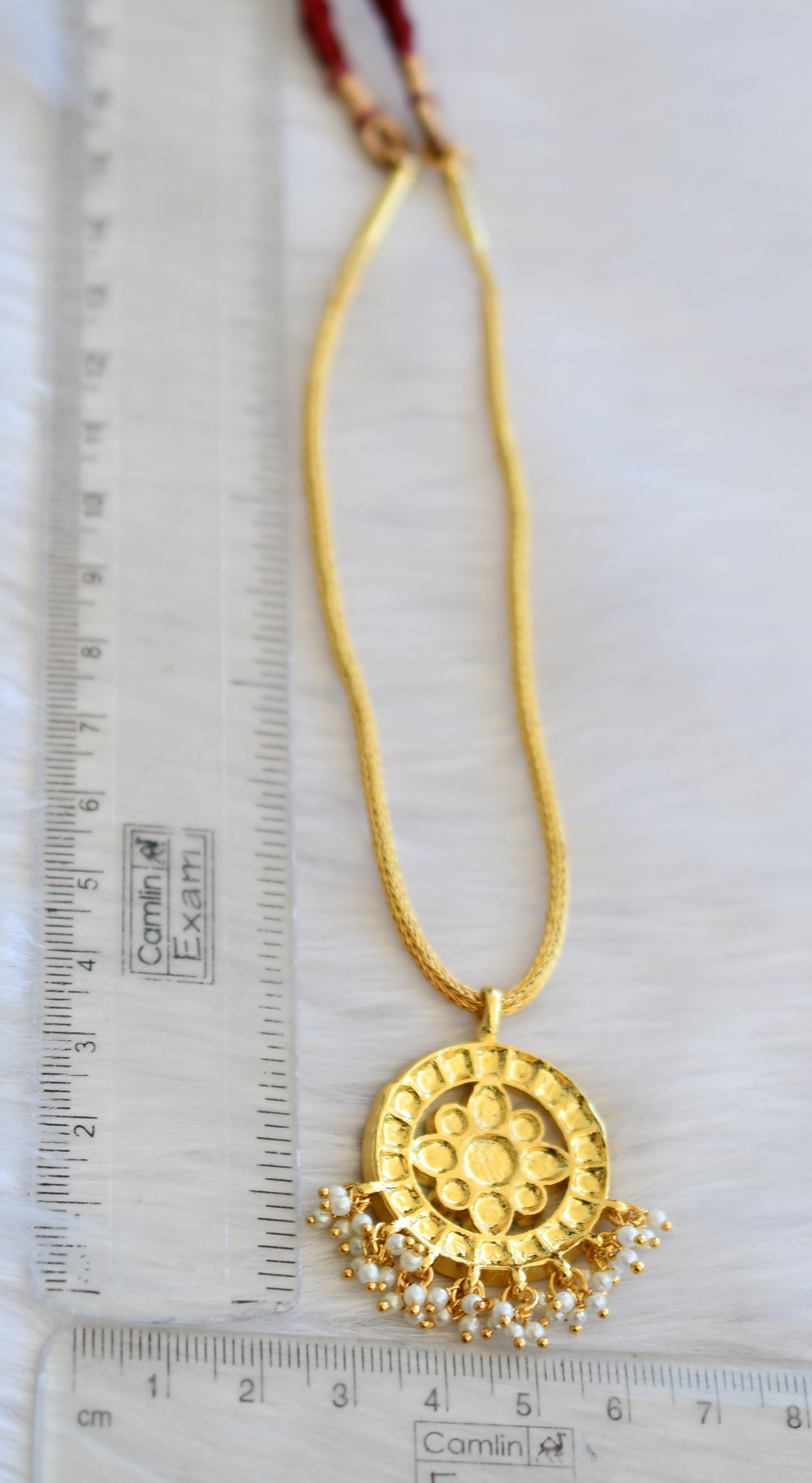 Gold tone real kemp-green attigai/necklace dj-33500