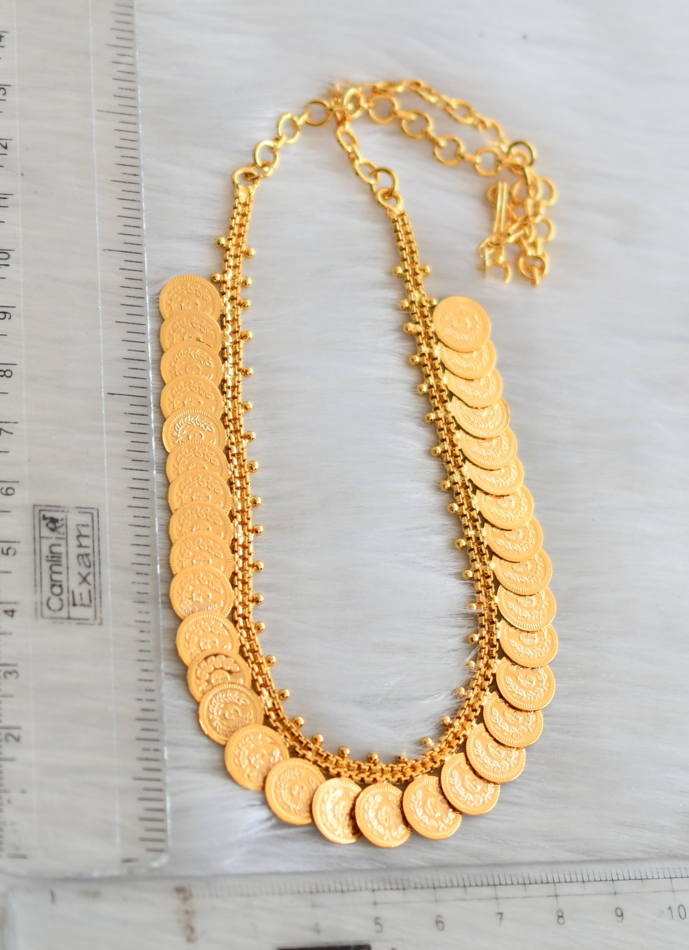 Gold tone Kerala style Lakshmi coin necklace dj-40823