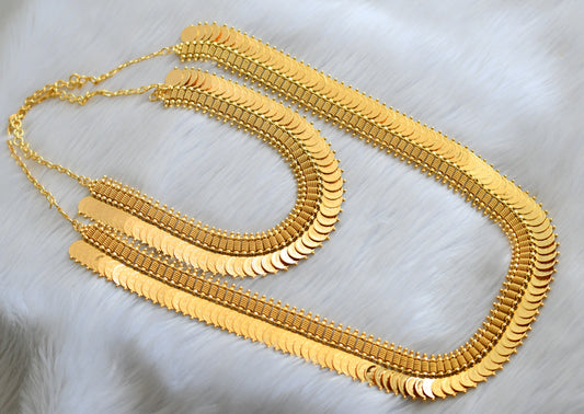 Gold tone Lakshmi coin Kerala style haar with necklace dj-40819